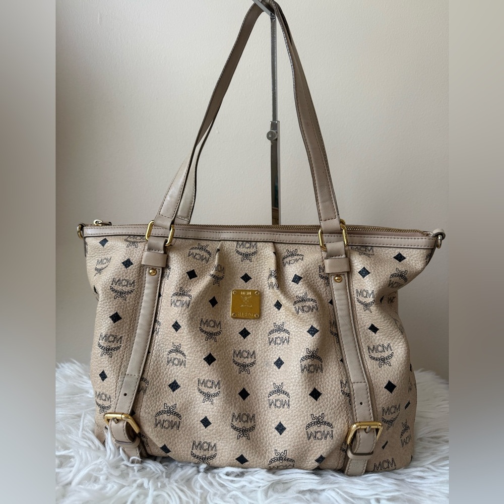 Moving Sale! MCM 2way Visetos Beige Tote